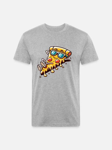 Pizza slice - Unisex Poly/Cotton T-Shirt - heather gray