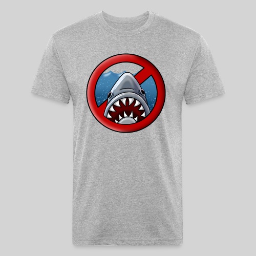 Beware of Sharks! - Fitted Cotton/Poly T-Shirt by Next Level