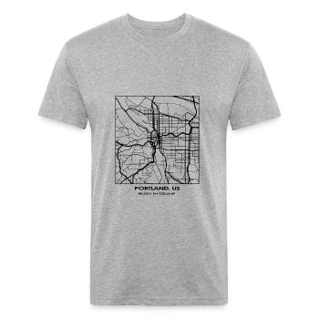 Portland City Streets Map - Unisex Poly/Cotton T-Shirt - heather gray - Front - Jose (178cm)