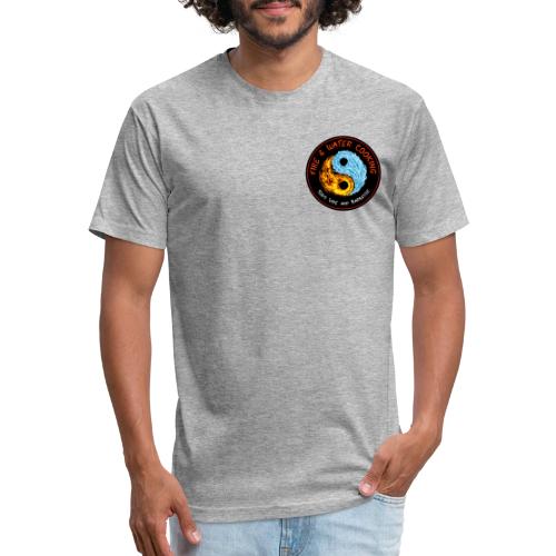Fire & Water Cooking Small Left Chest Logo - Men’s Fitted Poly/Cotton T-Shirt