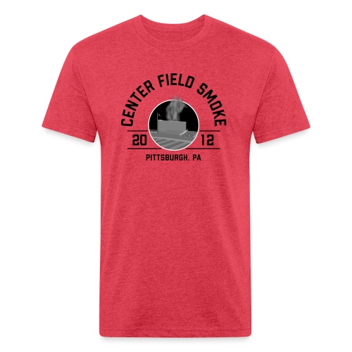 Center Field Smoke (Light) - Men’s Fitted Poly/Cotton T-Shirt