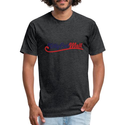 KittyCatMatt Cursive Logo - Men’s Fitted Poly/Cotton T-Shirt