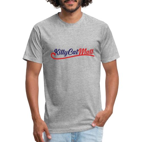KittyCatMatt Cursive Logo - Men’s Fitted Poly/Cotton T-Shirt