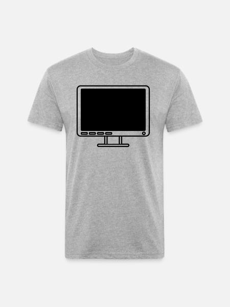 screen display computer icon - Unisex Poly/Cotton T-Shirt - heather gray