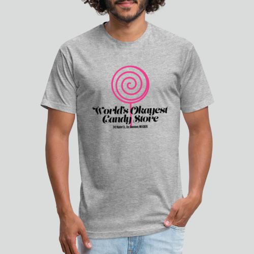 World's Okayest Candy Store: Pink - Fitted Cotton/Poly T-Shirt by Next Level