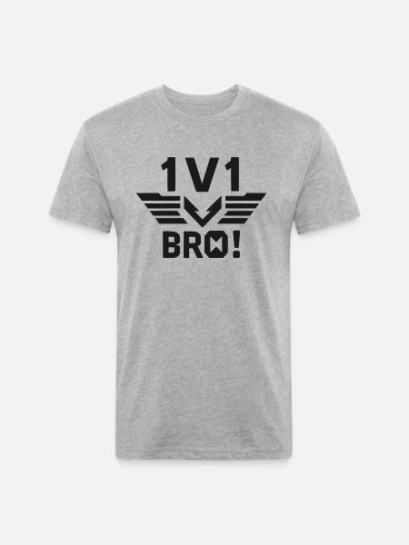 1v1 Bro - Unisex Poly/Cotton T-Shirt - heather gray
