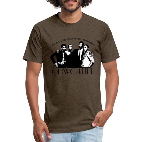 ohwc text silhouette blk & wh with crew names - Men’s Fitted Poly/Cotton T-Shirt