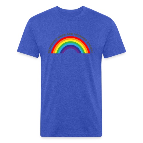 Bold Rainbow Remember When God Drowned Babies - Fitted Cotton/Poly T-Shirt by Next Level