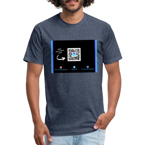 QR Code + Social Media Tags - Men’s Fitted Poly/Cotton T-Shirt