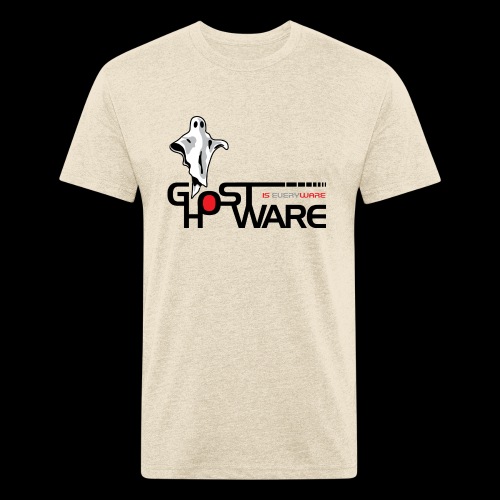 Ghostware Wide Logo - Men’s Fitted Poly/Cotton T-Shirt