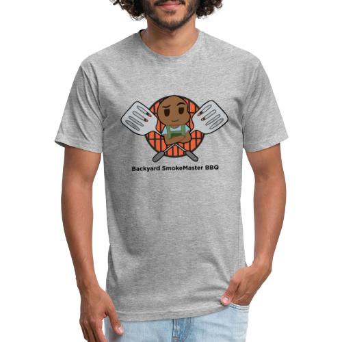 Backyard SmokeMaster BBQ Logo - Men’s Fitted Poly/Cotton T-Shirt