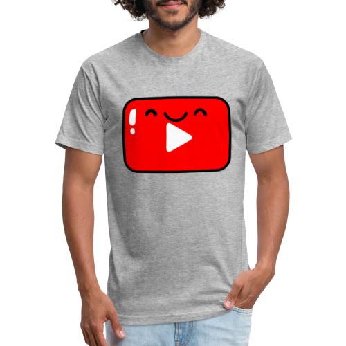 Smile Button - Men’s Fitted Poly/Cotton T-Shirt