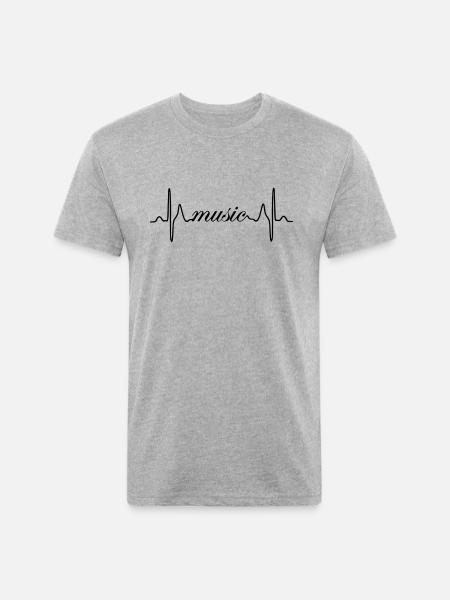 Music ECG heartbeat - Unisex Poly/Cotton T-Shirt - heather gray