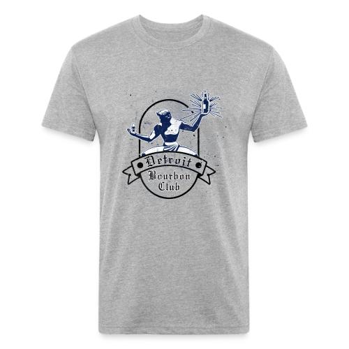 Distressed Blue Detroit Bourbon Club Logo - Unisex Poly/Cotton T-Shirt