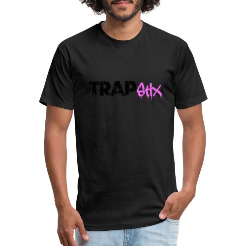 TRAPSTIX LOGO (Black x Pink) - Men’s Fitted Poly/Cotton T-Shirt