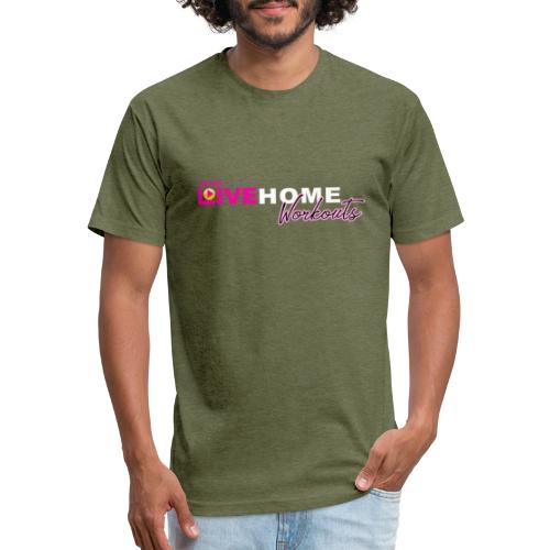 JANIS SAFFELL LIVE HOME WORKOUTS - Men’s Fitted Poly/Cotton T-Shirt
