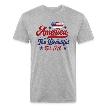 America The Beautiful Est 1776 - Unisex Poly/Cotton T-Shirt - heather gray - Front - Jose (178cm)