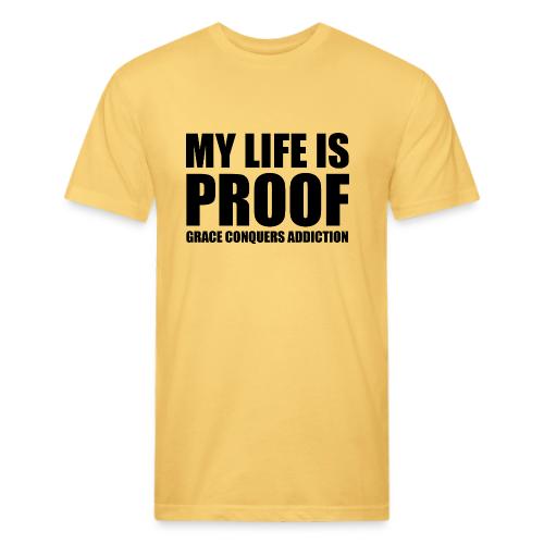 Proof: Grace Conquers Addiction - Unisex Poly/Cotton T-Shirt