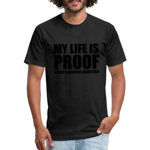 Proof: Grace Conquers Addiction - Unisex Poly/Cotton T-Shirt