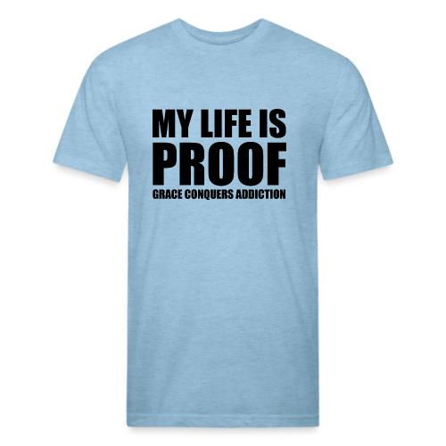 Proof: Grace Conquers Addiction - Unisex Poly/Cotton T-Shirt