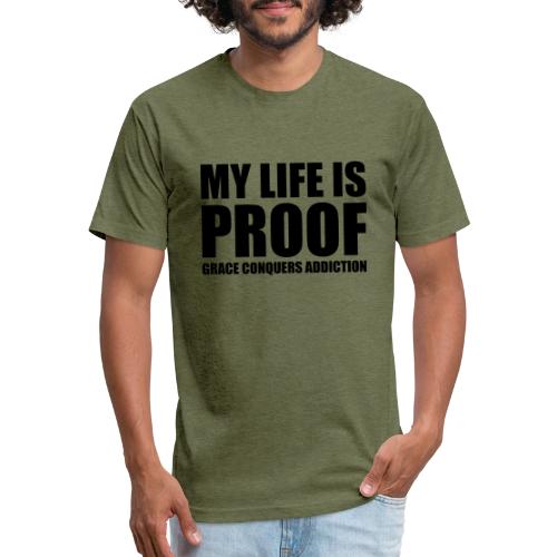 Proof: Grace Conquers Addiction - Unisex Poly/Cotton T-Shirt