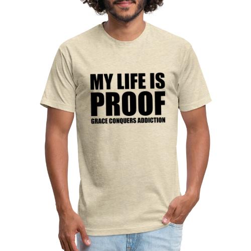 Proof: Grace Conquers Addiction - Unisex Poly/Cotton T-Shirt