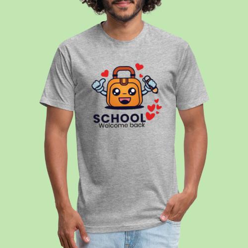 first day of school outfit- school Welcome back - Men’s Fitted Poly/Cotton T-Shirt
