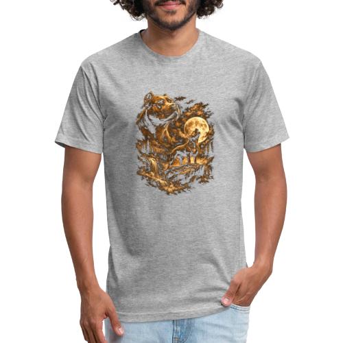 Pit Bull Howling Moon Fantasy Forest Tee - Unisex Poly/Cotton T-Shirt