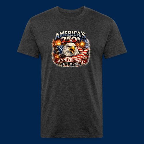 America 250th Anniversary Timeline Design - Men’s Fitted Poly/Cotton T-Shirt