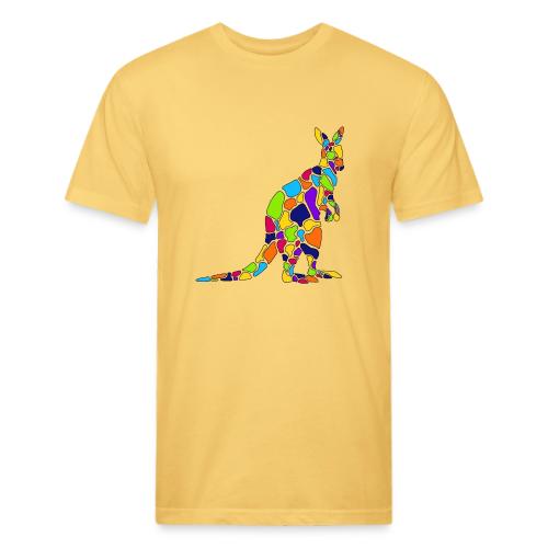 Art Deco kangaroo - Men’s Fitted Poly/Cotton T-Shirt