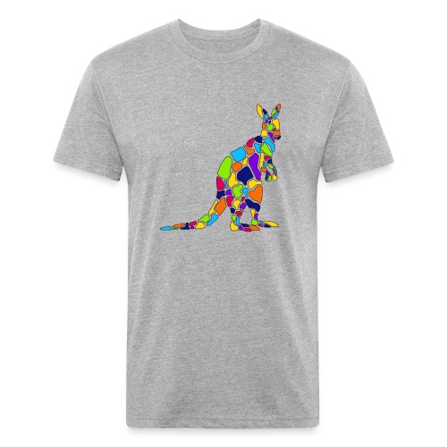 Art Deco kangaroo - Fitted Cotton/Poly T-Shirt by Next Level