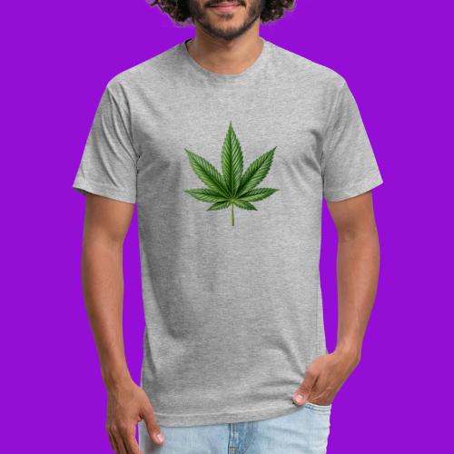 Cannabis Leaf - Men’s Fitted Poly/Cotton T-Shirt