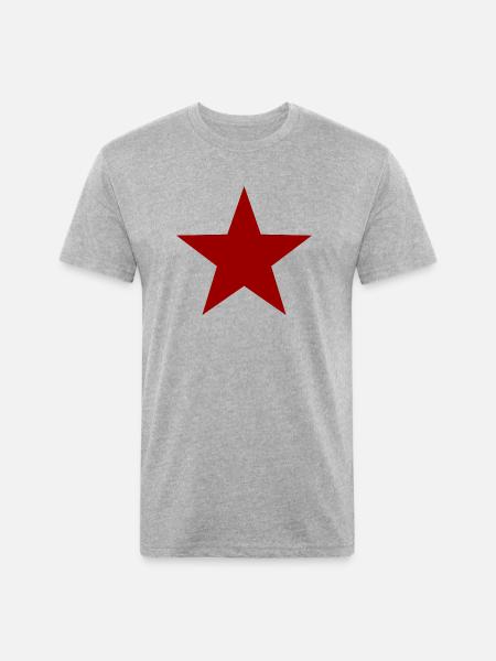 RED STAR 001 - Unisex Poly/Cotton T-Shirt - heather gray