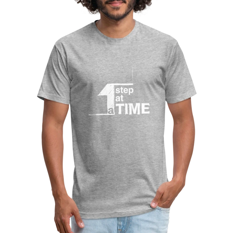 One Step At Time (w) - Fitted Cotton/Poly T-Shirt by Next Level