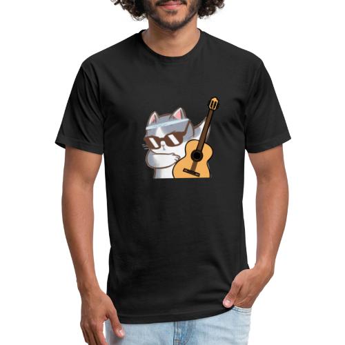 Cat Guitar T-Shirt - Men’s Fitted Poly/Cotton T-Shirt