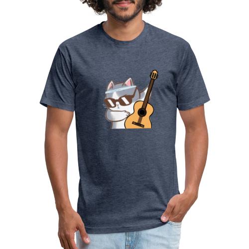 Cat Guitar T-Shirt - Fitted Cotton/Poly T-Shirt by Next Level