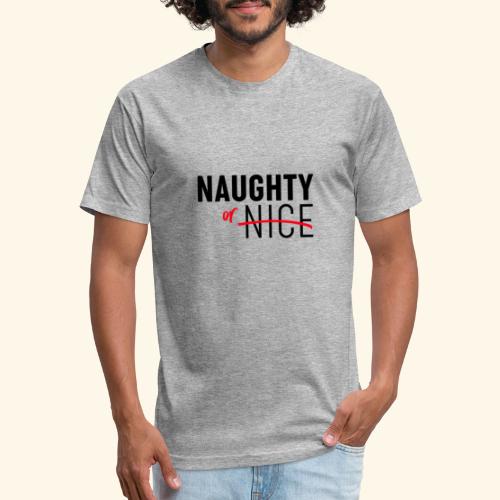 Naughty Or Nice Adult Humor Design - Men’s Fitted Poly/Cotton T-Shirt