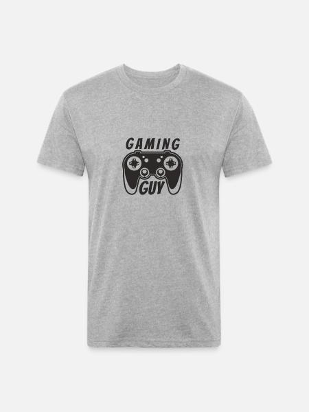 Skull gamer with joystick - Unisex Poly/Cotton T-Shirt - heather gray