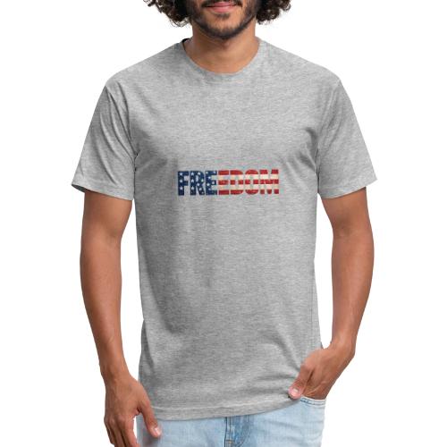 Freedom American Flag Distressed Patriotic Shirt - Unisex Poly/Cotton T-Shirt