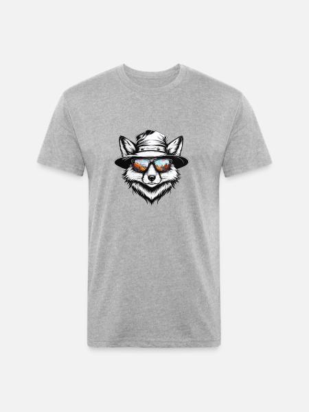 Fox Bucket Hat - Unisex Poly/Cotton T-Shirt - heather gray