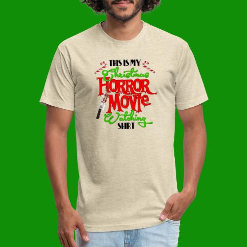 Christmas Horror Movie Watching Shirt - Men’s Fitted Poly/Cotton T-Shirt