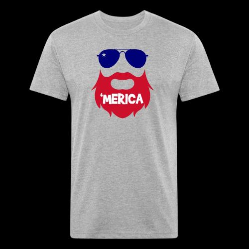 Bearded 'Merica - Unisex Poly/Cotton T-Shirt