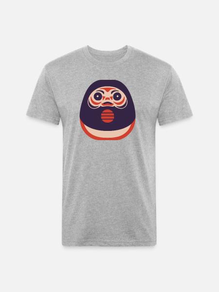 Daruma Doll - Unisex Poly/Cotton T-Shirt - heather gray