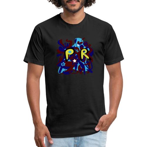 Puerto Rico is PR - Men’s Fitted Poly/Cotton T-Shirt