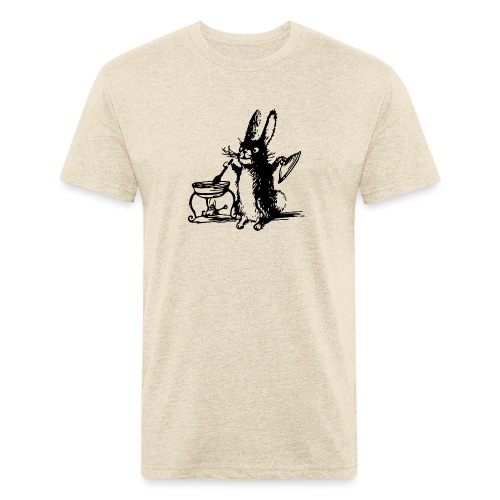 Cute Bunny Rabbit Cooking - Men’s Fitted Poly/Cotton T-Shirt