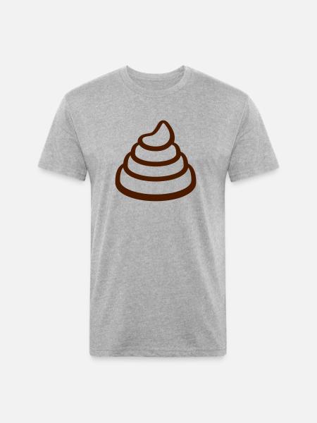 Disgusting big poop pile - Unisex Poly/Cotton T-Shirt - heather gray