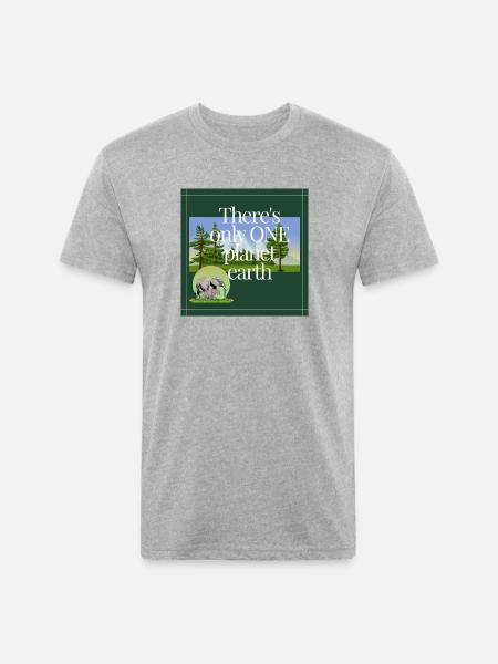 ONE PLANET EARTH - Unisex Poly/Cotton T-Shirt - heather gray