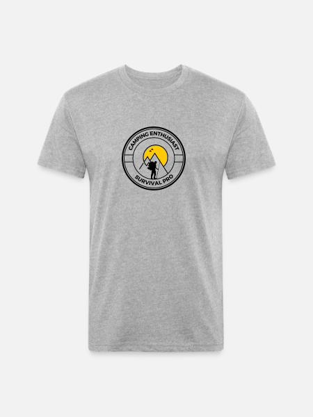 Camping Enthusiast Survival Pro - Unisex Poly/Cotton T-Shirt - heather gray