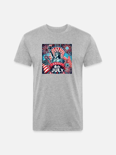 July 4th - Unisex Poly/Cotton T-Shirt - heather gray