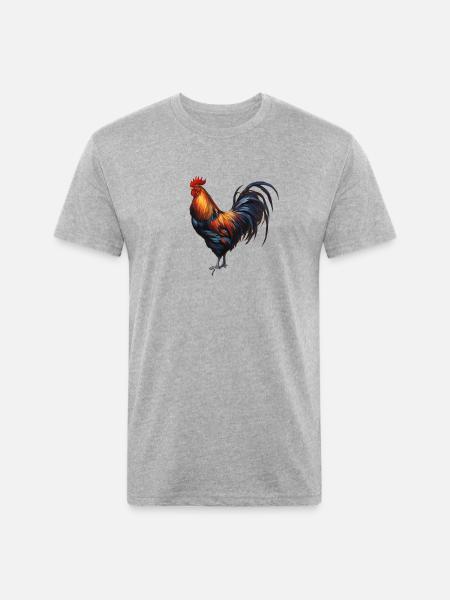 Rooster - "Cluck Commander" - Unisex Poly/Cotton T-Shirt - heather gray